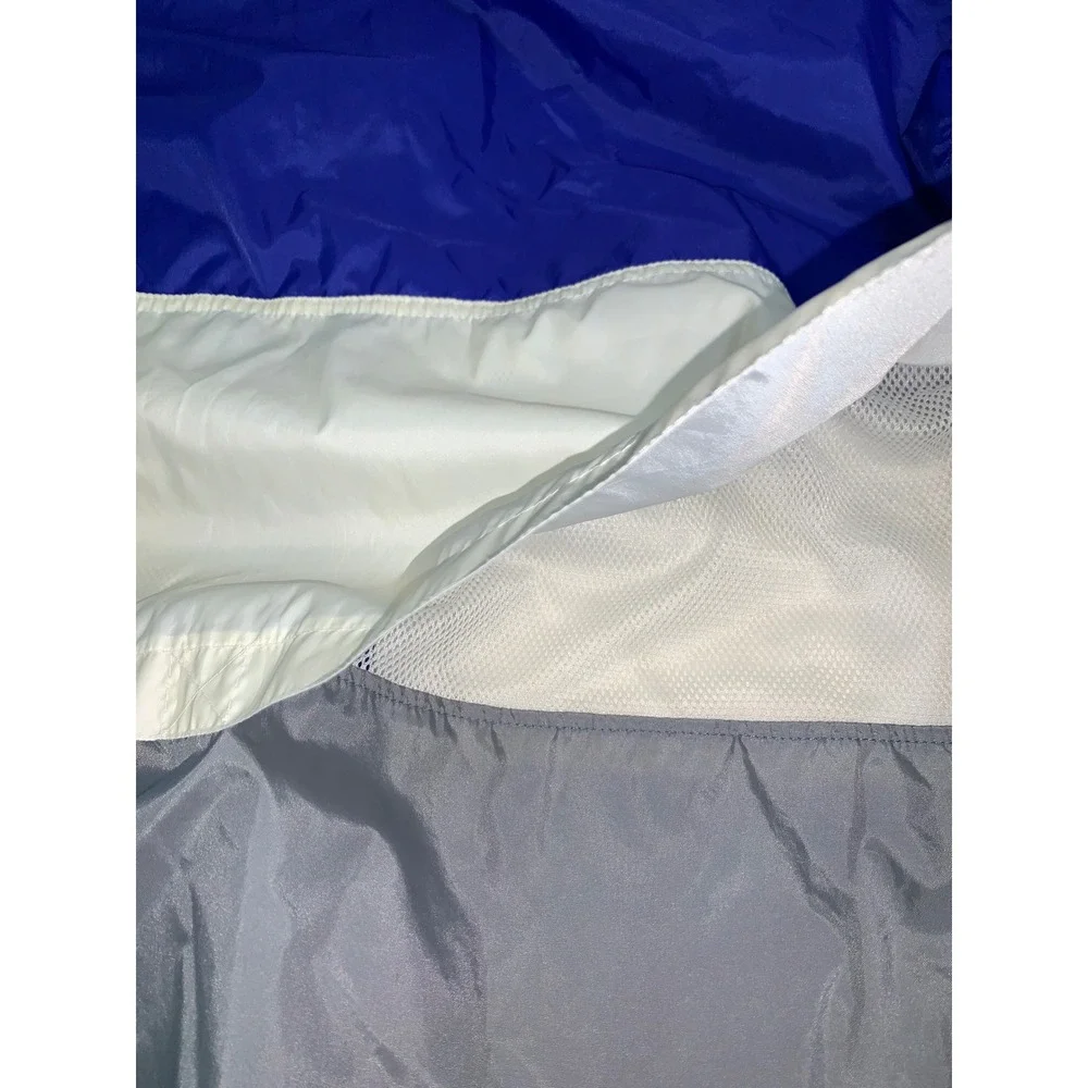 Vintage 90s Nike Windbreaker‎ Jacket XL Blue White Grey Colorblock Half Zip Hood